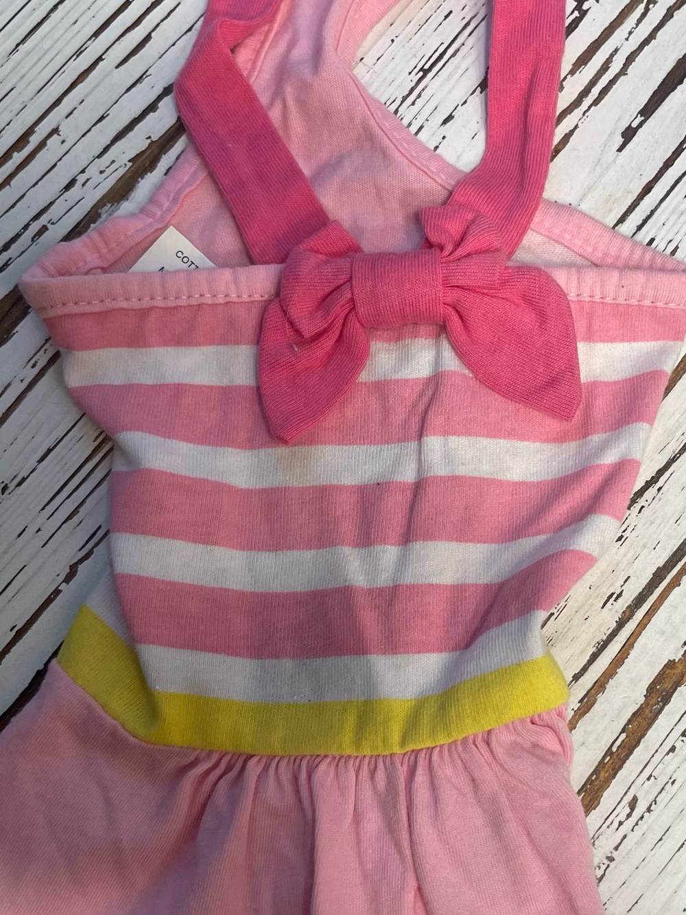 Pink Stripe Dog Sundress with Bow XSmall